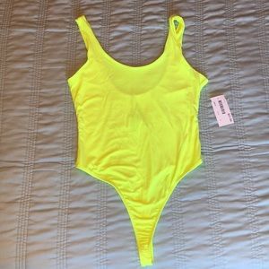 Uptown USA Neon Yellow Body Suit NWT Size L